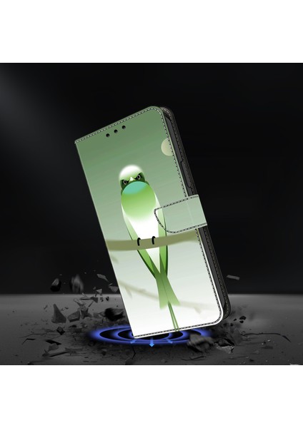 Xiaomi Redmi Için 14C 4G-14R 5G-Poco C75 4G Standlı Yeşil Kuşlu Cüzdan Telefon Kılıfı (Yurt Dışından) fırsatları