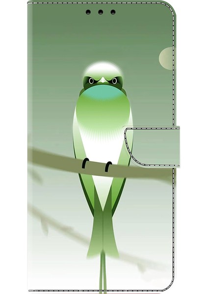 Xiaomi Redmi Için 14C 4G-14R 5G-Poco C75 4G Standlı Yeşil Kuşlu Cüzdan Telefon Kılıfı (Yurt Dışından) indirimleri