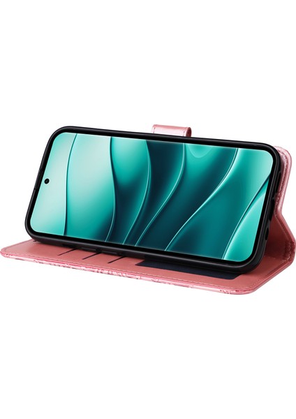 Xiaomi Redmi Note 14 Pro+ 5G-Note 14 Pro 5G Kılıf Ayçiçeği Baskılı Deri Cüzdan Telefon Kapağı-Pembe (Yurt Dışından)