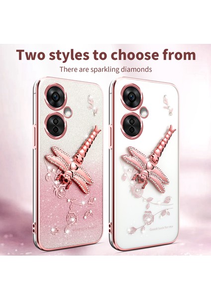Xiaomi Redmi 13C 5G-13R 5G-Poco M6 5G Dragonfly Tpu Çiçekler Glitter Telefon Kapağı-Mor (Yurt Dışından) fiyatları