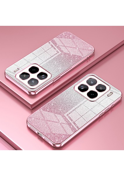 Xiaomi 15 Pro Kılıf Galvanik Degrade Parıltılı Tpu Telefon Kapağı-Pembe Için (Yurt Dışından)