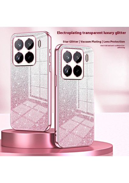 Xiaomi 15 Pro Kılıf Galvanik Degrade Parıltılı Tpu Telefon Kapağı-Pembe Için (Yurt Dışından)