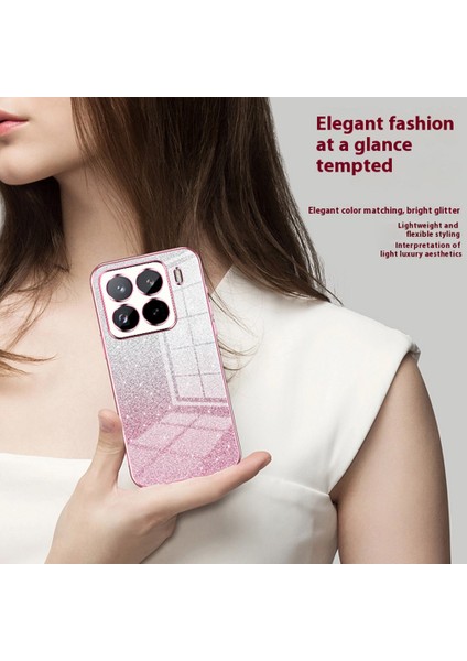Xiaomi 15 Pro Kılıf Galvanik Degrade Parıltılı Tpu Telefon Kapağı-Pembe Için (Yurt Dışından)
