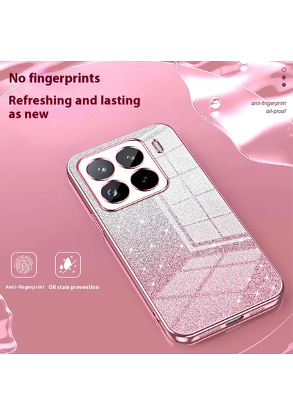 Xiaomi 15 Pro Kılıf Galvanik Degrade Parıltılı Tpu Telefon Kapağı-Pembe Için (Yurt Dışından)