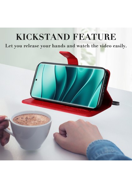 Xiaomi Redmi Note 14 Pro+ 5G - Note 14 Pro 5G Kılıf Deri Telefon Kılıfı-Kırmızı (Yurt Dışından) indirimleri