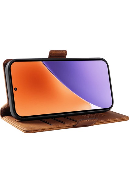 Xiaomi 15 Kılıf Için Pu Deri Cüzdan Telefon Kapağı Cilt Dokunmatik Duygu-Kahverengi (Yurt Dışından) modelleri