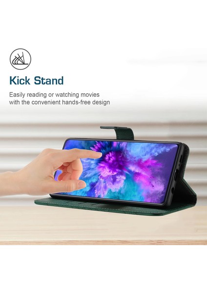 Xiaomi Redmi Note 14 Pro 5G-14 Pro+ 5G Baskı Pu Deri Flip Folyo Kapak-Yeşil Için (Yurt Dışından)