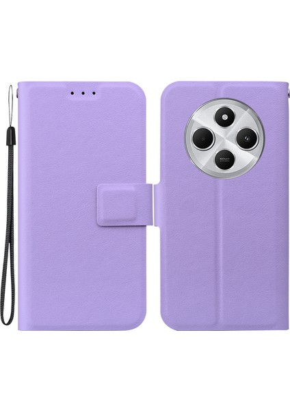 Telefon Kılıfı Xiaomi Redmi 14C 4G-14R 5G-Poco C75 4G Ultra-Ince Pu Deri + Tpu Telefon Kapağı Kart Yuvası Ile-Mor (Yurt Dışından)