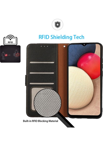 Xiaomi Redmi Note 14 4G Kılıf Rfıd Engelleme Cüzdan Pu Deri Telefon Kapağı-Siyah (Yurt Dışından) modelleri