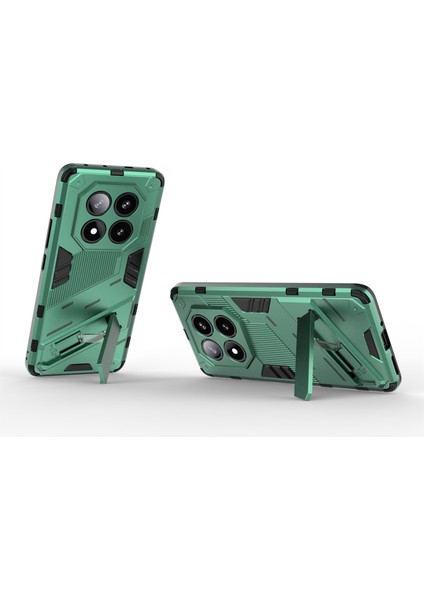 Xiaomi Redmi Note 14 Pro 5G Kılıf Pc+Tpu Standlı Darbeye Dayanıklı Telefon Kılıfı-Yeşil (Yurt Dışından) fiyatları