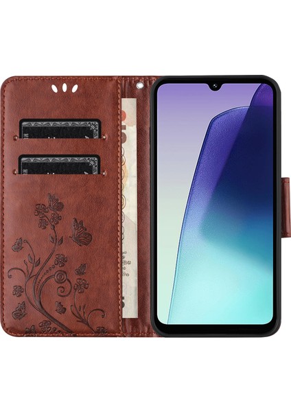 Xiaomi Redmi 14C 4G-14R 5G-Poco C75 4G Baskılı Mini Deri Cüzdan Telefon Kapağı-Kahverengi Telefon Kılıfı (Yurt Dışından) fiyatları