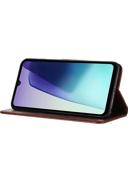 Xiaomi Redmi 14C 4G-14R 5G-Poco C75 4G Baskılı Mini Deri Cüzdan Telefon Kapağı-Kahverengi Telefon Kılıfı (Yurt Dışından) modelleri