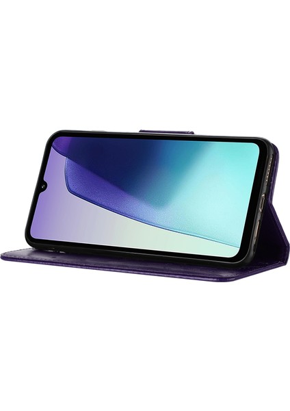 Telefon Kılıfı Xiaomi Redmi 14C 4G-14R 5G-Poco C75 4G Baskılı Mini Deri Cüzdan Telefon Kapağı-Koyu Mor (Yurt Dışından) modelleri