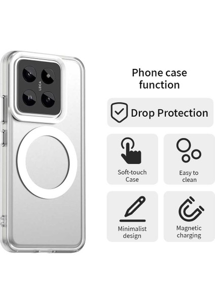 Xiaomi 14 Kılıf için MagSafe PC+TPU+PET Anti-Drop Telefon Kılıfı ile Uyumlu-Beyaz (Yurt Dışından) fırsatları