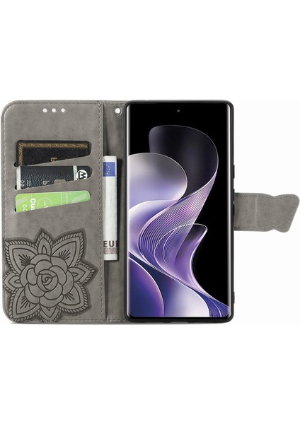 Xiaomi Redmi Note 14 Pro 5G Kılıf Pu Deri Cüzdan Telefon Kapağı Desenli-Gri (Yurt Dışından) fiyatları
