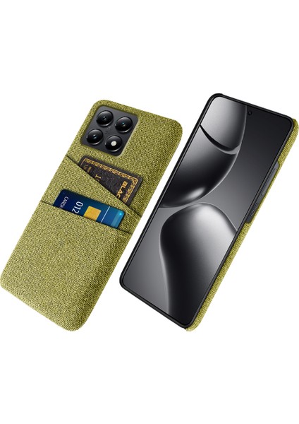 Xiaomi 14T Kılıf Bezi + Çift Kart Yuvalı Sert Pc Telefon Kapağı-Sarı (Yurt Dışından)
