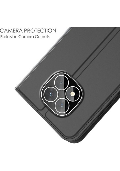 Xiaomi Redmi Note 14 Pro+ 5G Kılıf Pu Deri Telefon Kapağı, Kart Tutucu Manyetik Kapatma-Siyah (Yurt Dışından)