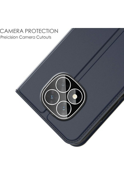 Xiaomi Redmi Note 14 Pro+ 5G Kılıf Pu Deri Telefon Kılıfı, Kart Tutacağı Manyetik Kapatma-Mavi (Yurt Dışından)
