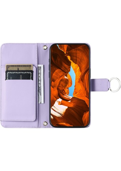 Xiaomi Redmi 13 5G-4G-Poco M6 Plus 5G-Poco M6 4G-Redmi Note 13R 5G Eşkenar Dörtgen Mobil Kapak-Mor Için Crossbody (Yurt Dışından) modelleri