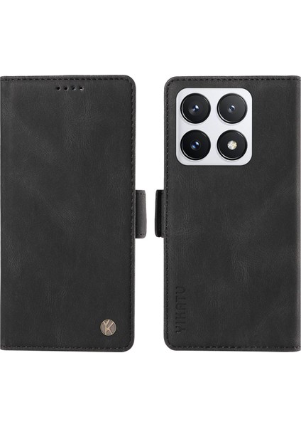 Xiaomi 14T Pro Kılıf Pu Deri Cüzdan Telefon Kapağı Cilt Dokunmatik Duygu-Siyah Için (Yurt Dışından)
