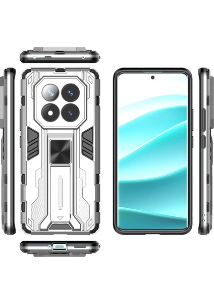 Xiaomi Redmi Note 14 Pro+ 5G Kılıf PC+TPU Stand-Gümüş ile Darbeye Dayanıklı Telefon Kılıfı için (Yurt Dışından) fırsatları
