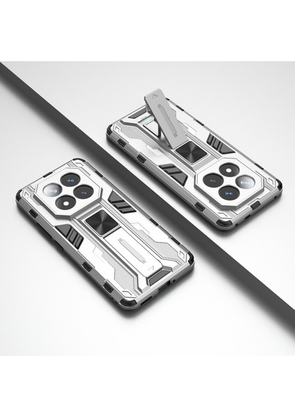 Xiaomi Redmi Note 14 Pro+ 5G Kılıf PC+TPU Stand-Gümüş ile Darbeye Dayanıklı Telefon Kılıfı için (Yurt Dışından) indirimleri