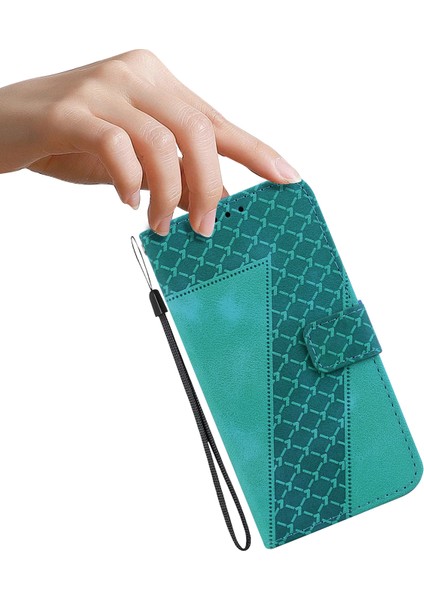 Xiaomi Redmi Note 14 Pro 5G 7 Şekilli Desen Baskı Deri Telefon Kapağı-Yeşil (Yurt Dışından)