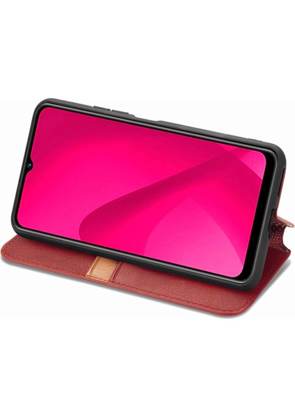 Xiaomi Redmi Için 14C 4G-14R 5G-Poco C75 4G Kılıf Pu Deri Cüzdan Telefon Kapağı-Kırmızı (Yurt Dışından) modelleri