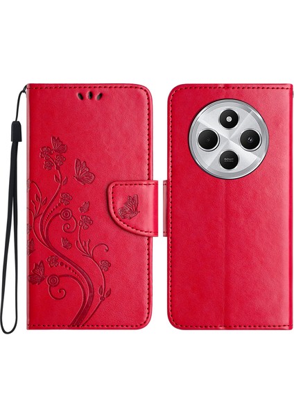 Xiaomi Redmi 14C 4G-14R 5G-Poco C75 4G Baskılı Mini Deri Cüzdan Telefon Kılıfı-Kırmızı Telefon Kılıfı (Yurt Dışından)