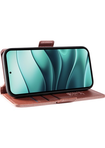 Xiaomi Redmi Için Not 14 Pro 5G-14 Pro+ 5G Kılıf Yan Toka Pu Deri Telefon Kapağı Litchi Doku-Gül Altın (Yurt Dışından)