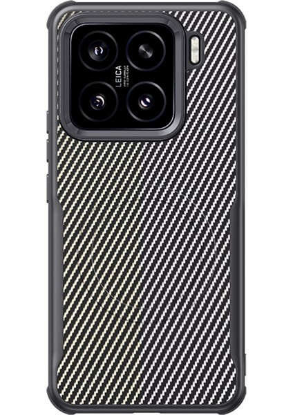 Xiaomi 15 Için Magsafe Karbon Fiber Pu+Pc+Silikon Koruyucu Kapak İle Uyumlu Kılıf-Gri (Yurt Dışından)