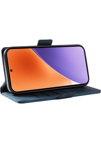 Xiaomi 15 Kılıf Için Pu Deri Cüzdan Telefon Kapağı Cilt Dokunmatik Duygu-Mavi (Yurt Dışından)