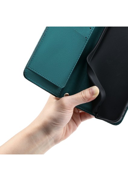 Xiaomi Redmi A3X 4G-Redmi A3 4G-Poco C61 4G Cüzdan Eşkenar Dörtgen Mobil Kapak-Yeşil Için Crossbody (Yurt Dışından)