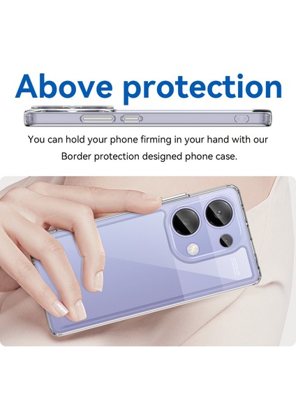 Xiaomi Redmi Için Not 13 Pro 4G-Poco M6 Pro 4G Kılıf Tpu + Temperli Cam Filmi İle Akrilik Şeffaf Telefon Kapağı (Yurt Dışından)