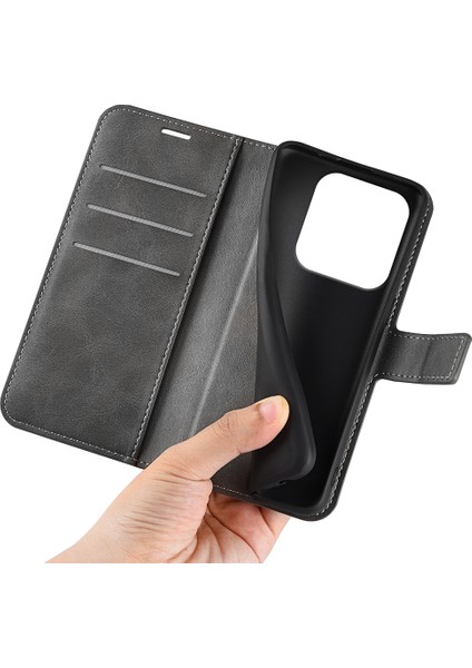 Xiaomi Redmi Note 14 5G-14 4G Çizilmez Buzağı Dokulu Deri Telefon Kapağı-Gri (Yurt Dışından) indirimleri