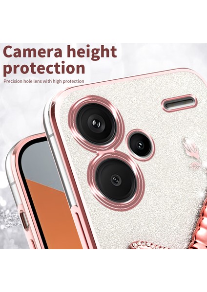 Xiaomi Redmi Note 13 Pro+ 5G Kılıf Dragonfly Tpu Çiçekler Parıltılı Telefon Kapağı-Mavi (Yurt Dışından)