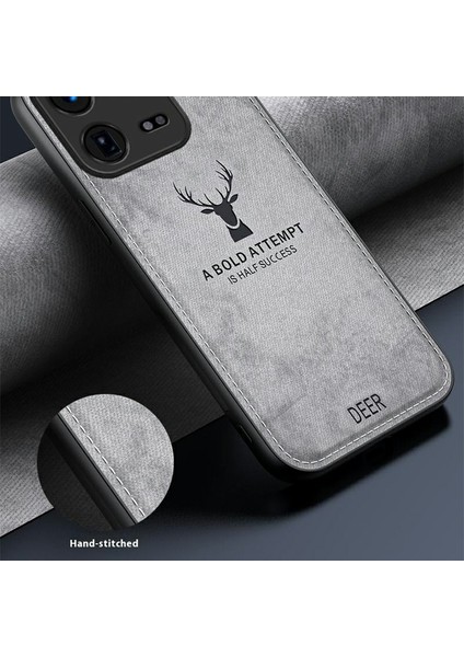 Xiaomi 15 Kılıf Için Geyik Desenli Kumaş Doku Pu Deri Hibrit Telefon Kapağı-Mavi (Yurt Dışından) fiyatları