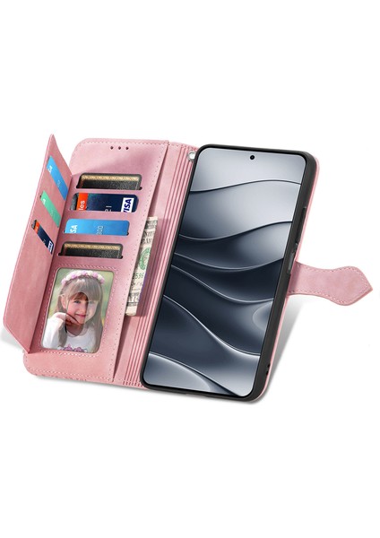 Xiaomi Redmi Note 14 5G Kılıf Fermuar Cüzdan Pu Deri Çiçek Baskı Telefon Kapağı-Pembe (Yurt Dışından) fiyatları