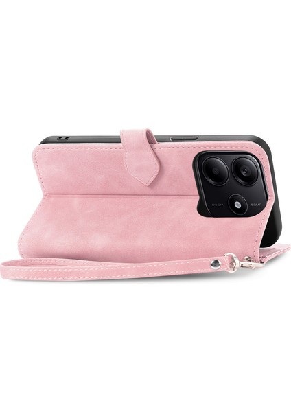 Xiaomi Redmi Note 14 5G Kılıf Fermuar Cüzdan Pu Deri Çiçek Baskı Telefon Kapağı-Pembe (Yurt Dışından) fırsatları