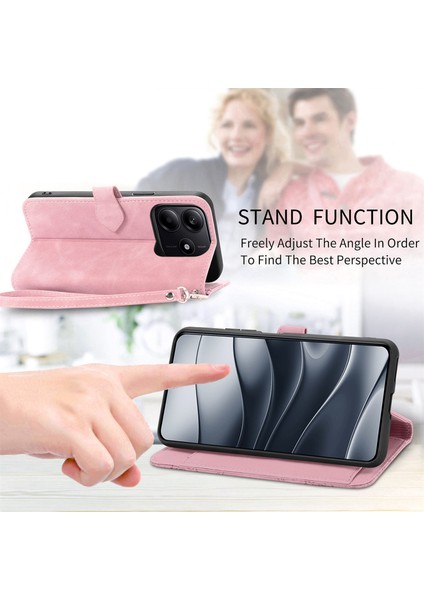 Xiaomi Redmi Note 14 5G Kılıf Fermuar Cüzdan Pu Deri Çiçek Baskı Telefon Kapağı-Pembe (Yurt Dışından) indirimleri