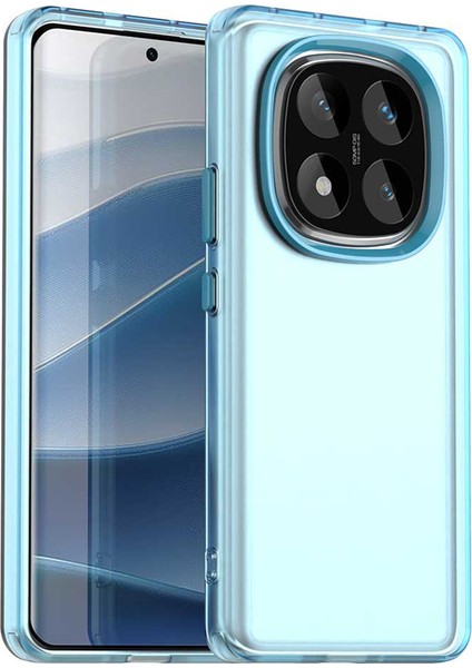 Xiaomi Redmi Note 14 Pro 5G Kılıf Pc+Tpu+Pet Mat Düşmeyi Önleyici Telefon Arka Kapak-Mavi Için (Yurt Dışından)