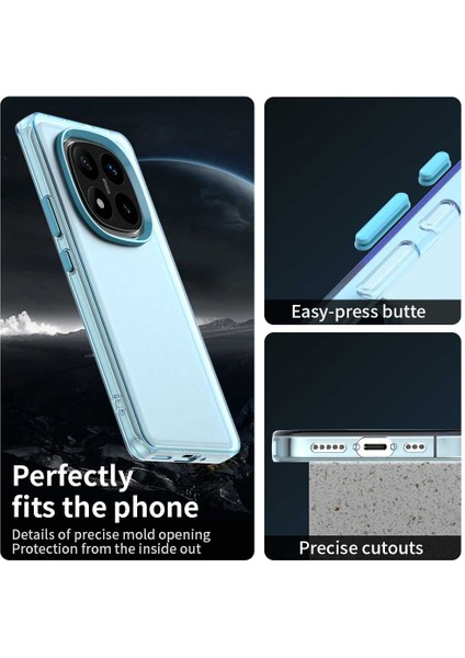 Xiaomi Redmi Note 14 Pro 5G Kılıf Pc+Tpu+Pet Mat Düşmeyi Önleyici Telefon Arka Kapak-Mavi Için (Yurt Dışından) modelleri