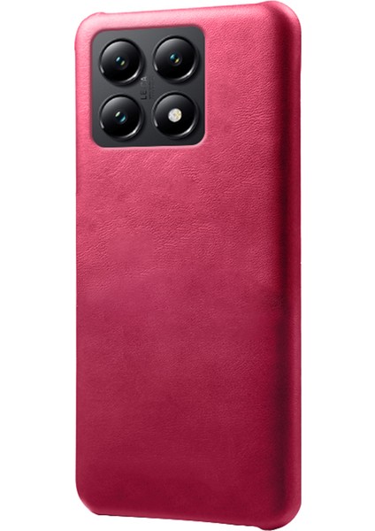 Xiaomi 14T Kılıf Buzağı Dokusu Pu Deri Sert Pc Koruyucu Telefon Kapağı-Gül Için (Yurt Dışından)