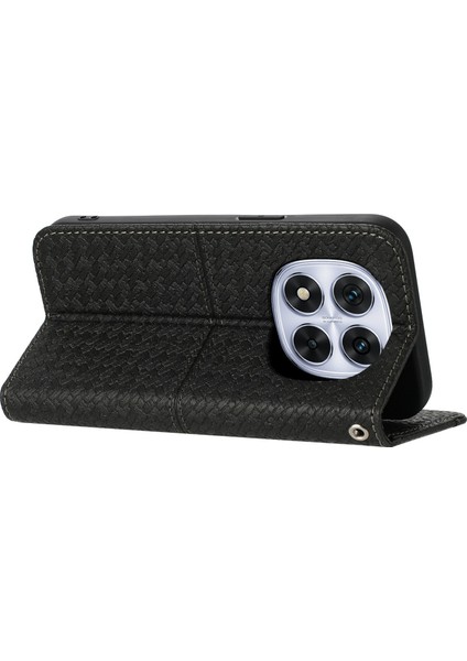 Xiaomi Redmi Note 14 Pro+ 5G Manyetik Kılıf Dokuma Doku Kart Yuvaları Kapak-Siyah Için (Yurt Dışından) indirimleri