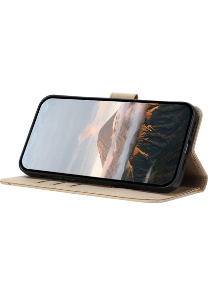 Xiaomi Poco C75 4G-Redmi 14R 5G-14C 4G Kılıf Üçgen Baskı Deri Telefon Kılıfı Kordon-Altın Için (Yurt Dışından)