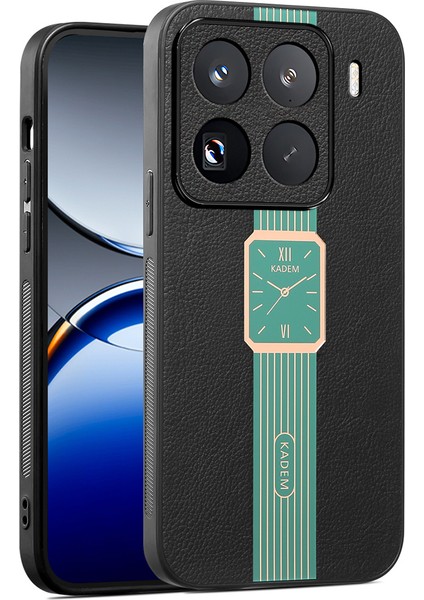 Xiaomi 15 Pro Kılıf Deri+Tpu+Akrilik Çizilmez Telefon Kapağı-Yeşil (Yurt Dışından)