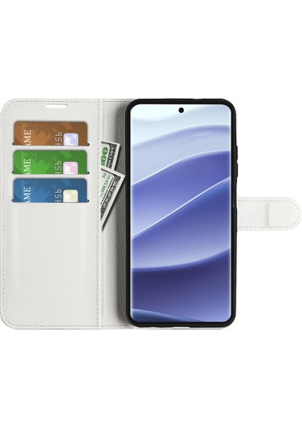 Xiaomi Redmi Note 14 Pro 5G Kılıf Litchi Doku Darbeye Dayanıklı Deri Cüzdan Telefon Kapağı-Beyaz (Yurt Dışından) modelleri