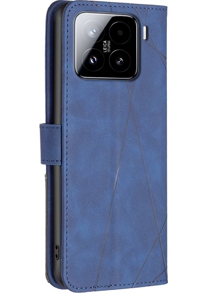 Xiaomi 15 Pro Kılıf Deri Telefon Kılıfı Cüzdan Standı-Mavi (Yurt Dışından)