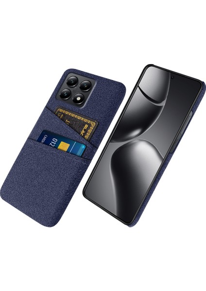 Xiaomi 14T Kılıf Bezi + Çift Kart Yuvalı Sert Pc Telefon Kapağı-Mavi Için (Yurt Dışından)