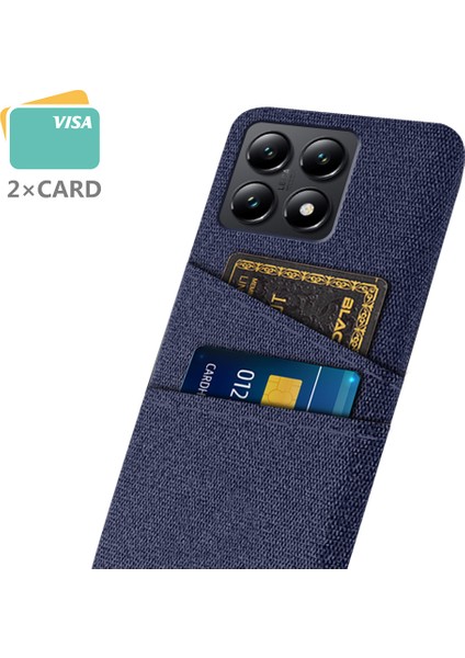 Xiaomi 14T Kılıf Bezi + Çift Kart Yuvalı Sert Pc Telefon Kapağı-Mavi Için (Yurt Dışından)